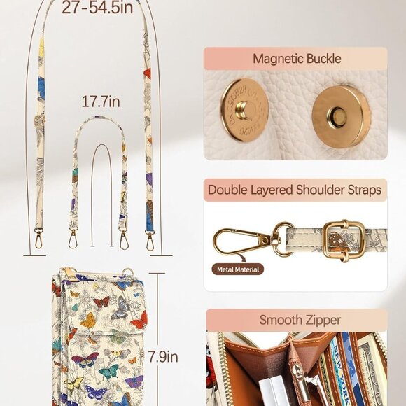 Cute Crossbody Purse Cell Phone Bags for Women - Leather Cellphone Wallet Purse - Picture 5 of 6